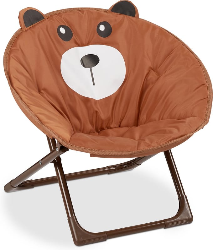 Kindercampingstoel - opvouwbaar - zithoogte 20 cm - beer