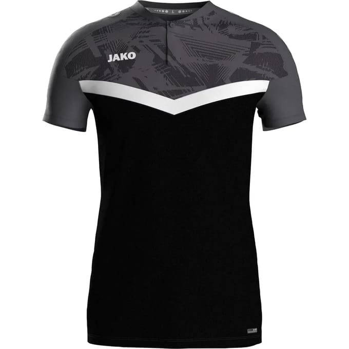 Jako Iconic Polo Heren - Zwart / Antraciet | Maat: S