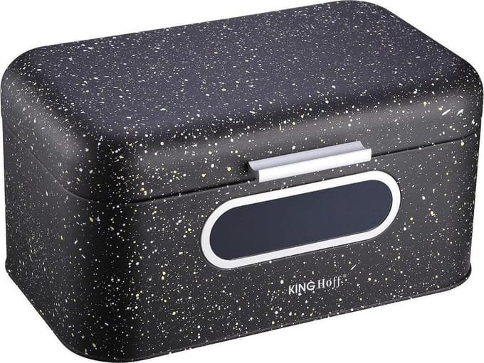 Kinghoff 1078 - broodtrommel - zwart - rvs - 30x16x19 cm