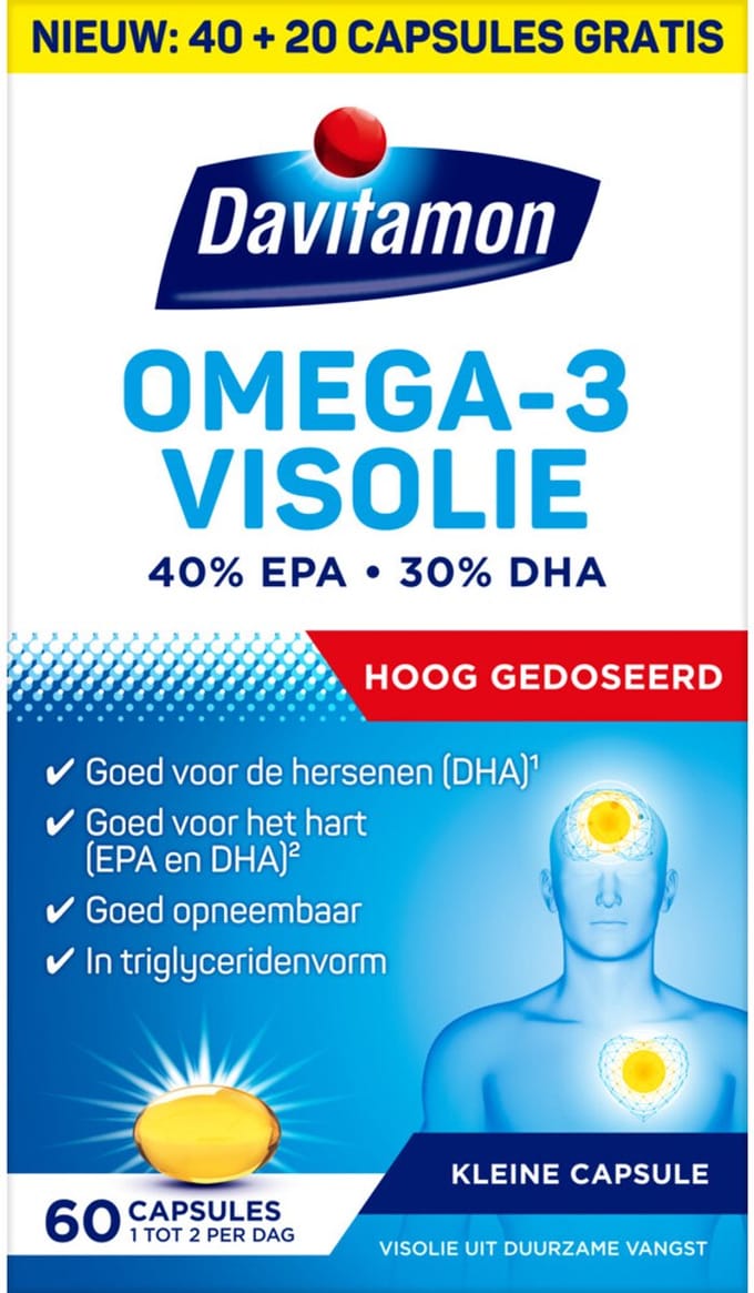 Davitamon - Omega-3 Visolie - 4 x 60 capsules - Voordeelverpakking