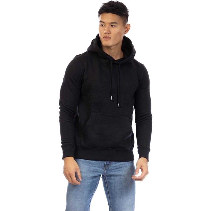 Peter Werth Herenhoodie van katoen met normale pasvorm (Zwart)