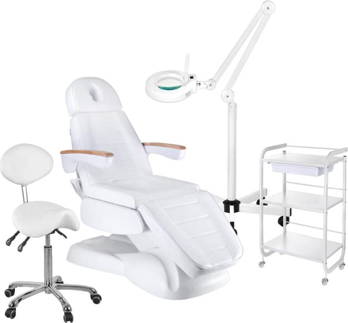 Behandelstoel - starter set - WIT - verstelbaar - incl. behandelstoelhoes (13)