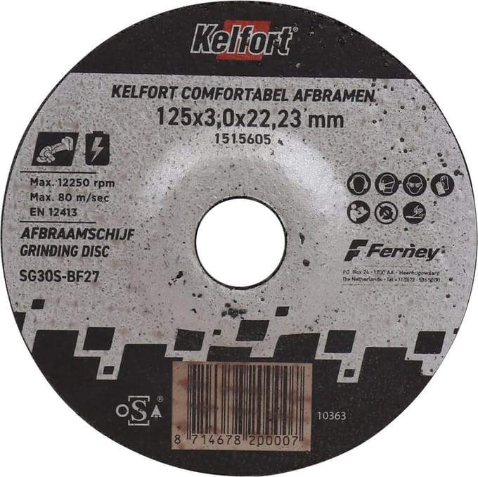 Afbraamschijf accu 125x3.0x22.2