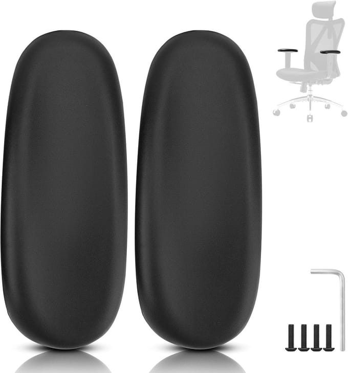 Ergonomische Armleuning Pads Vervanging voor Bureaustoel Onderdelen - Zwart