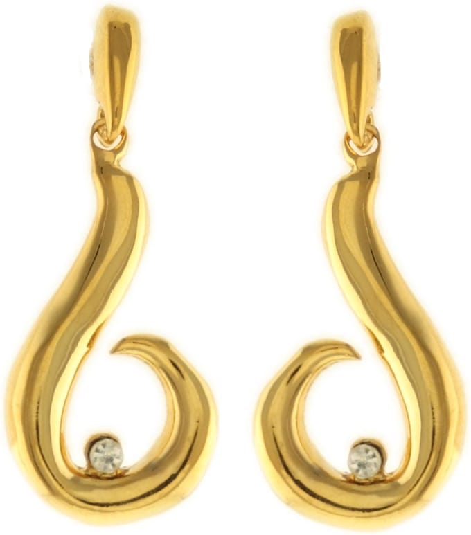 Behave - Dames oorbellen - Goudkleur hanger golfsieraad - 5 cm