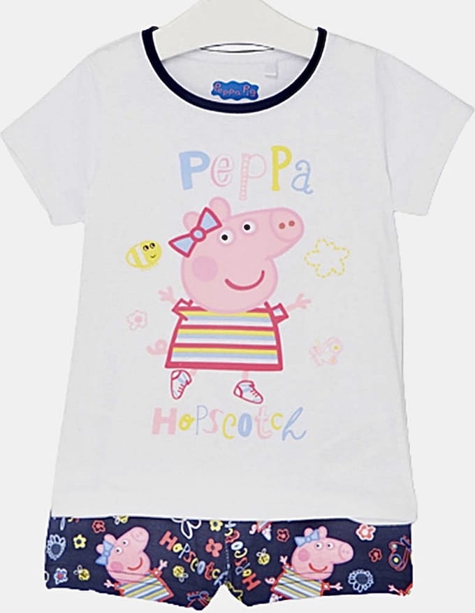 Peppa Pig Set / Shortama - Navy/Wit - Maat 98