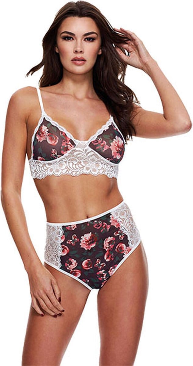 Baci - Grey Floral & Lace Bra Set Q