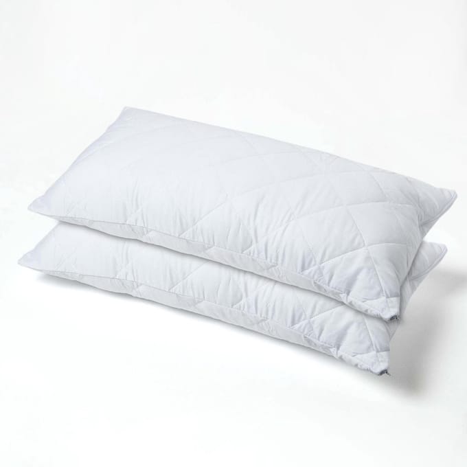 Homescapes set van 2 gewatteerde kussenbeschermers – 50x90 cm – hypoallergeen