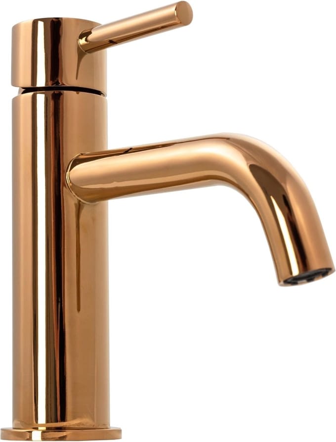 Rea Lungo Rose Gold Low - Wastafelkraan - Rosé Goud