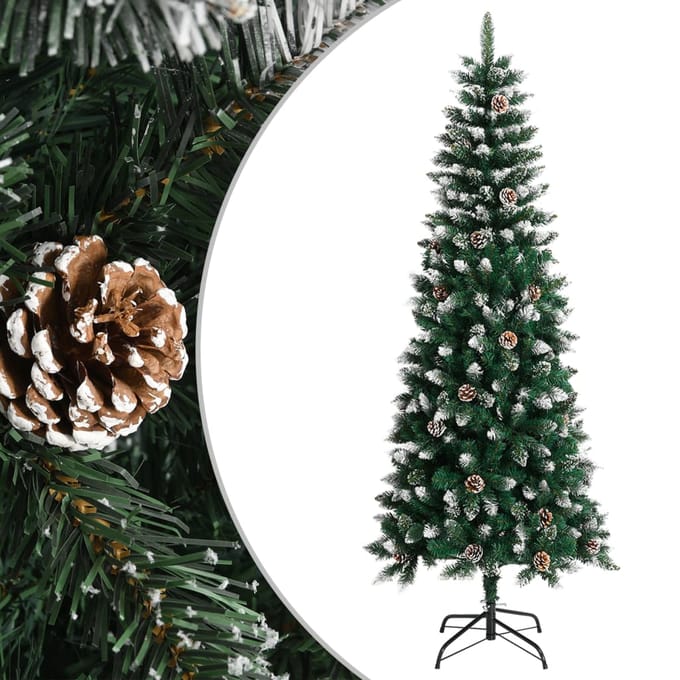 vidaXL - Kunstkerstboom - met - standaard - 210 - cm - PVC - groen