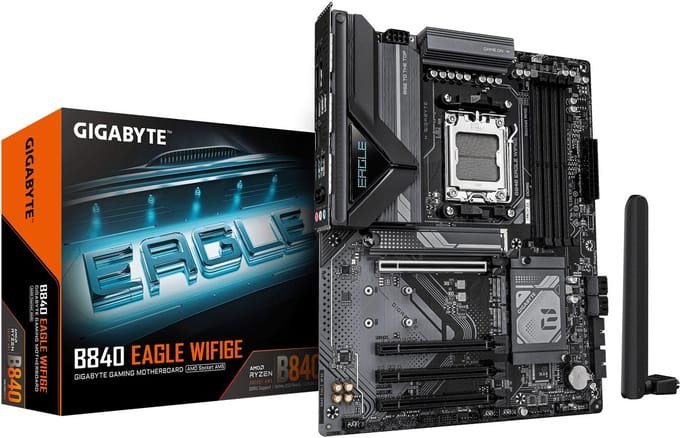 GIGABYTE B840 EAGLE WIFI6E Moederbord - AMD B840 - AMD AM5 - DDR5 RAM - ATX