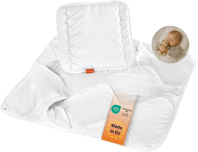 Dekbedje voor baby‘s en kinderen; incl. hoofdkussen; wit