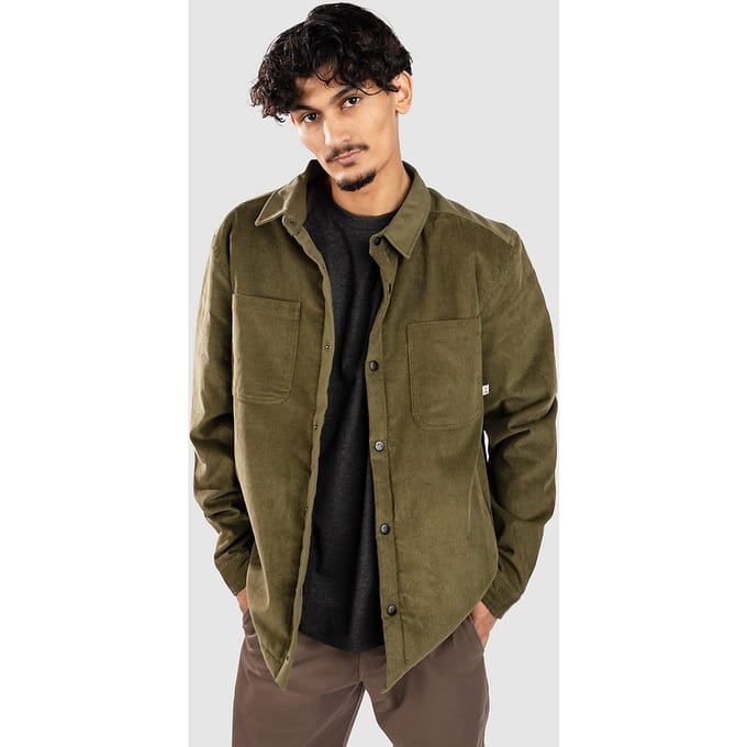 Passenger Kodiak 2.0 Sherpa Lined Cord Overshirt Jas groen
