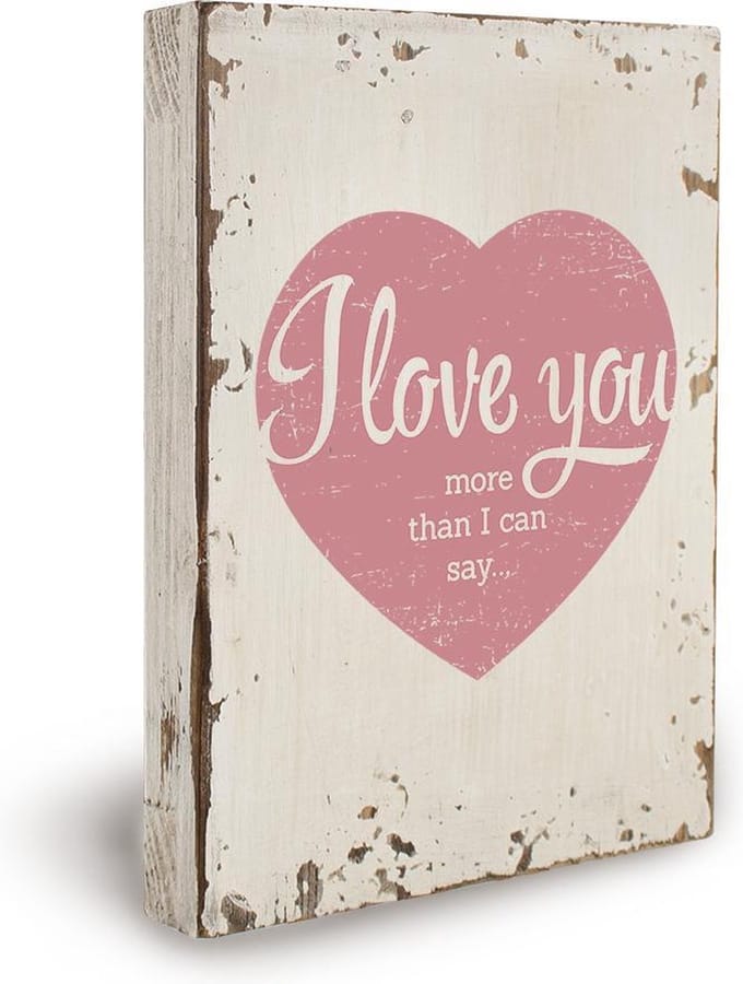 Houten tekstbord "I Love You"