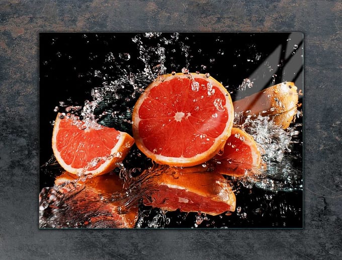 TMK ArtDeko - Snijplank - 70x52 cm - Glas - Grapefruit