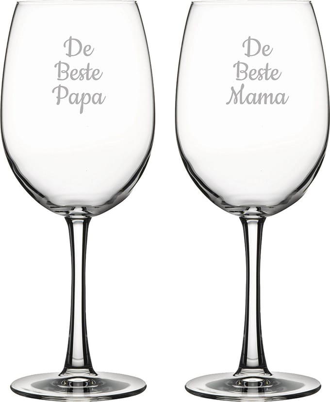 Gegraveerde Rode wijnglas 46cl De Beste Mama-De Beste Papa