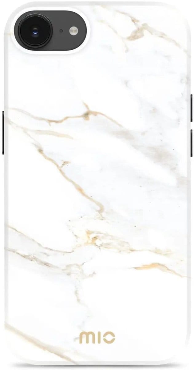 MIO by Mobilize Hoesje | Geschikt voor Apple iPhone 17e / 16e | Compatibel met MagSafe / Qi2 | Hard Shell Back Cover | White Marble