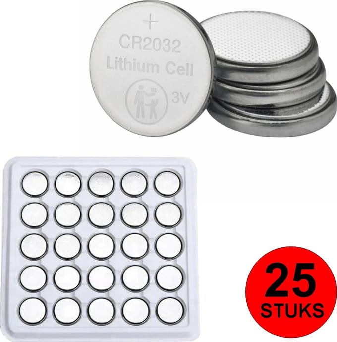 25x CR2032 INDUSTRIAL Lithium 210mAh 3V 20x3.2mm