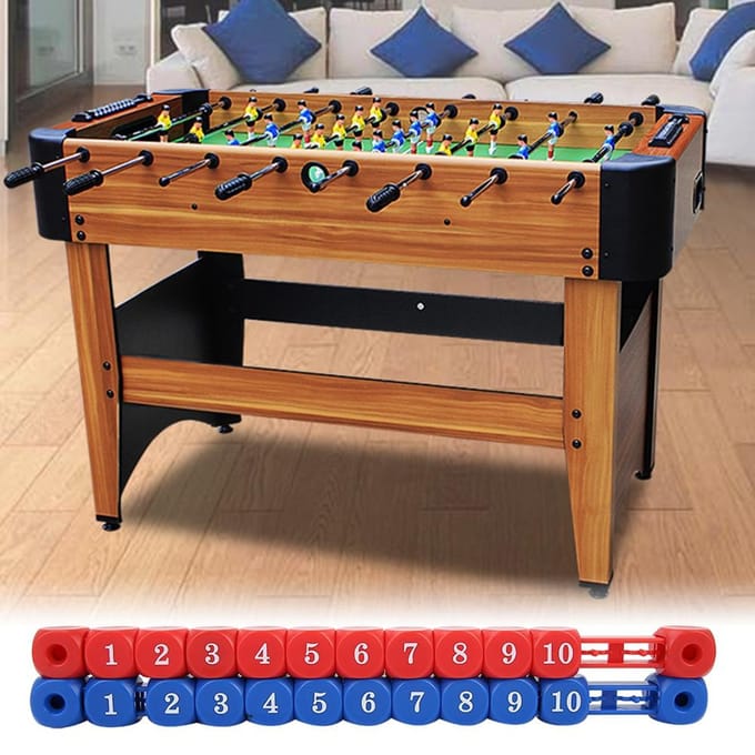 2 Stuks Blauw Rood Mini Multifunctionele Tafelvoetbal Foosball Spel Biljart Score-eenheid Scorebord black