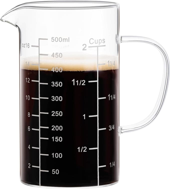 Glazen maatbeker - 500 ml - borosilicaatglas - hittebestendig