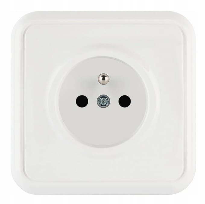 Duwi CosmoLuxe Serie - Enkelstopcontact met Aarding - Wit - Onderbouw
