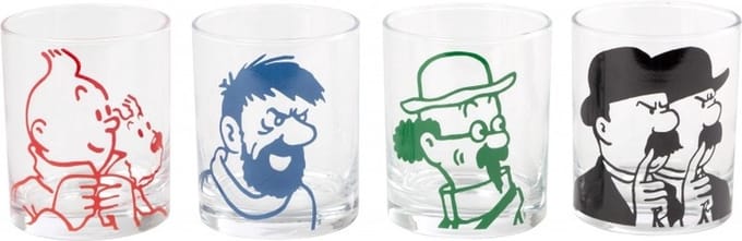 Kuifje Set met 4 Glazen