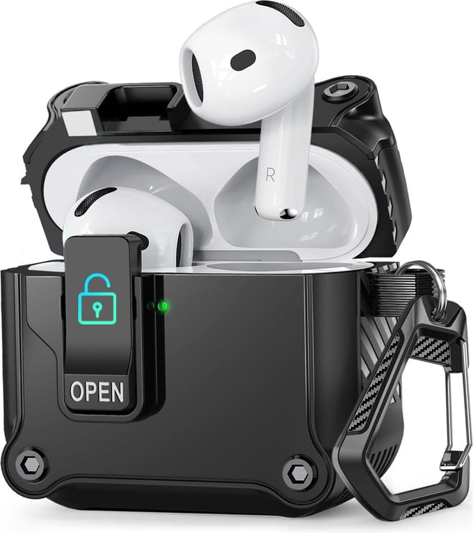 YONO Hoesje geschikt voor Airpods 4 - Case - Lock - Zwart
