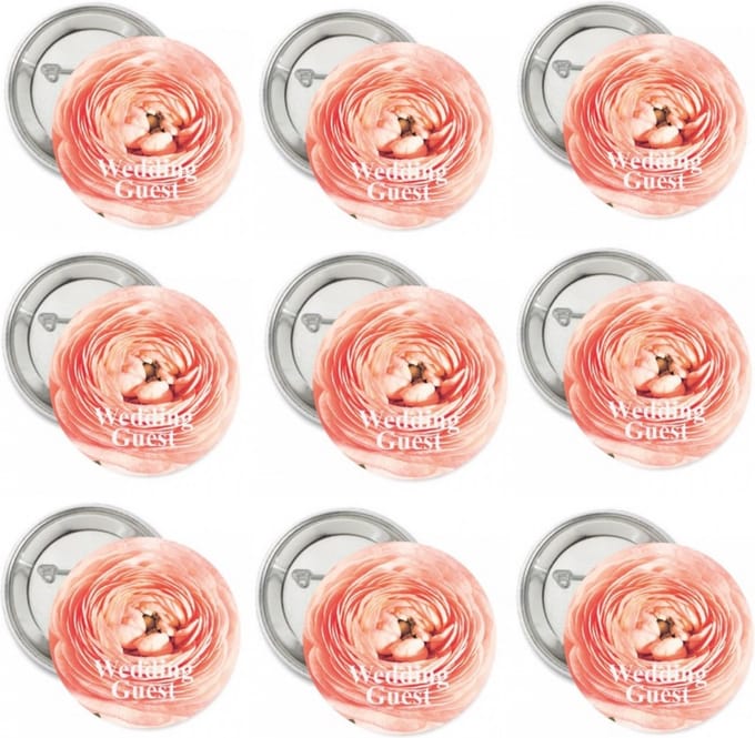 9 buttons Blush Flower corsage - button - corsage - blush - pioen - rros - trouwen - huwelijk - bruiloft