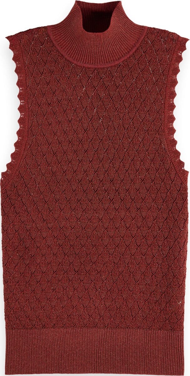 Scotch & Soda METALLIC POINTELLE KNITTED TANK Dames Top - Maat M