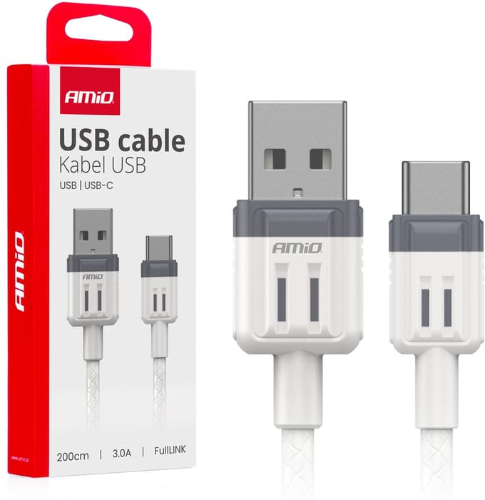 AMiO USB naar USB-C Kabel 3A 200cm FullLINK – AMIO-03906