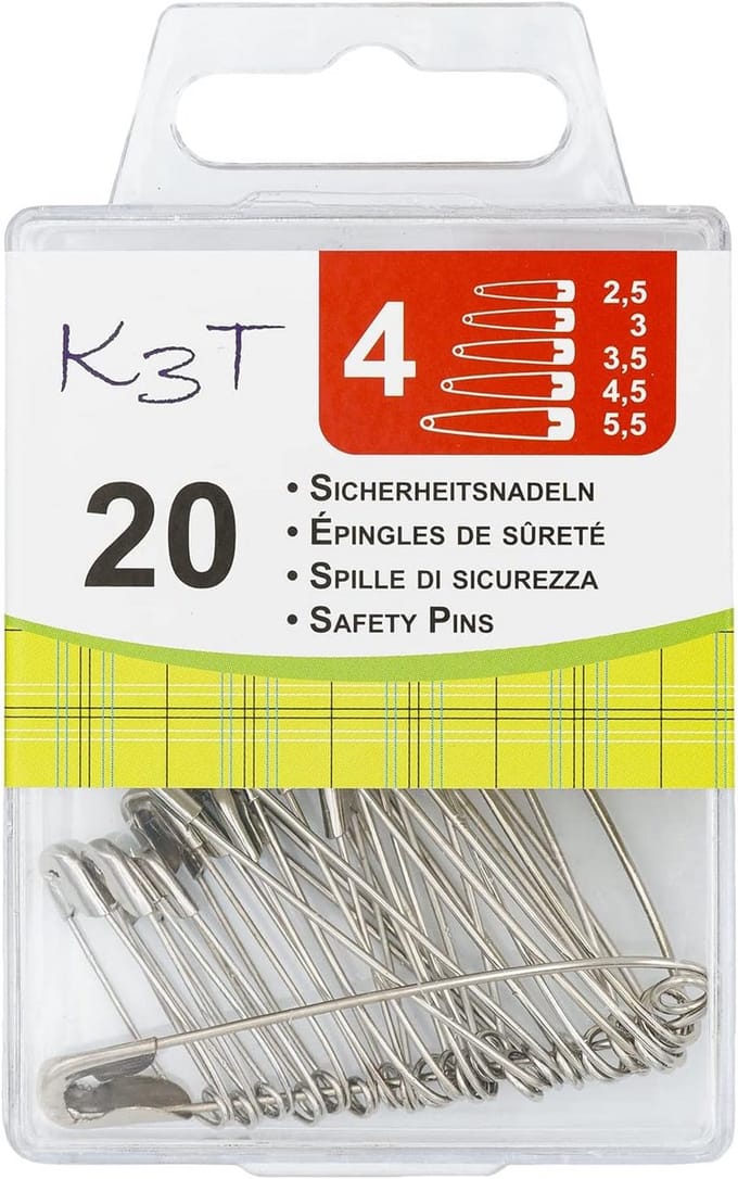 Veiligheidsspelden set van 20 - Verschillende maten in zilver
