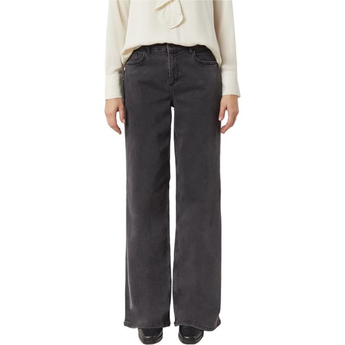 Jeans Wide Leg met knoop- en ritssluiting dames COMMA
