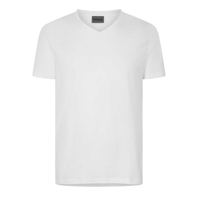 Hugo Heren effen V-hals T-shirt (Wit)