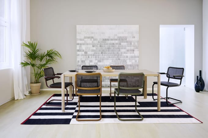Thonet S 32 V Stoel donker gemêleerd - sage