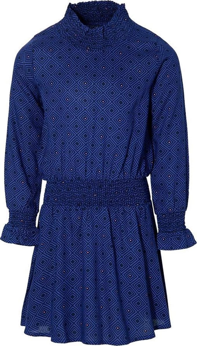 Quapi jurk Dalina blauw retro print - maat 92