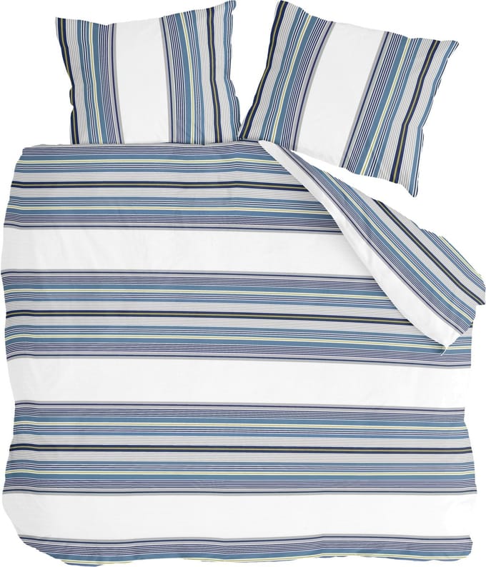 Byrklund Dekbedovertrek Two Ways - 200x220 - 100% Katoen - Wit / Blauw