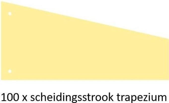 Scheidingsstroken trapezium tabbladen Office Basics - 2 gaats - geel karton - set 100 stuks