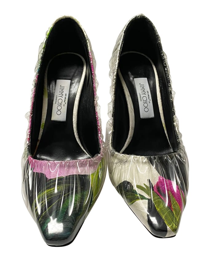 Jimmy Choo x Off-White Anne 100 Pump in Multicolor Stof