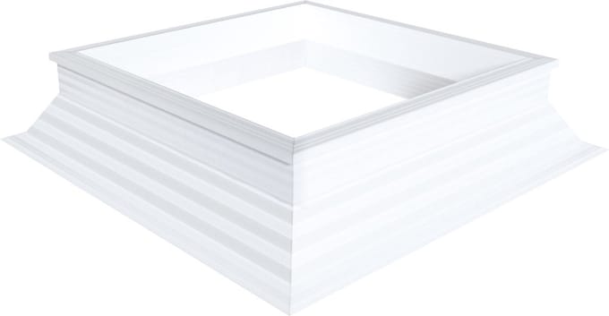 schuine pvc-opstand 30/20 0600 x 2000 mm Let op! Dakopening = 20cm meer dan daglichtmaat