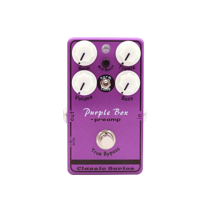 MOSKYAUDIO Gitaar Effectenpedaal Paarse Doos Overdrive Voorversterker Boost Compressor Brede Dynamische Toonregeling True Bypass purple