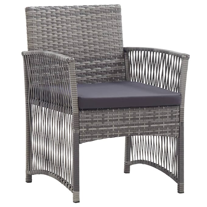 vidaXL - Tuinstoelen - met - kussens - 2 - st - poly - rattan - antraciet