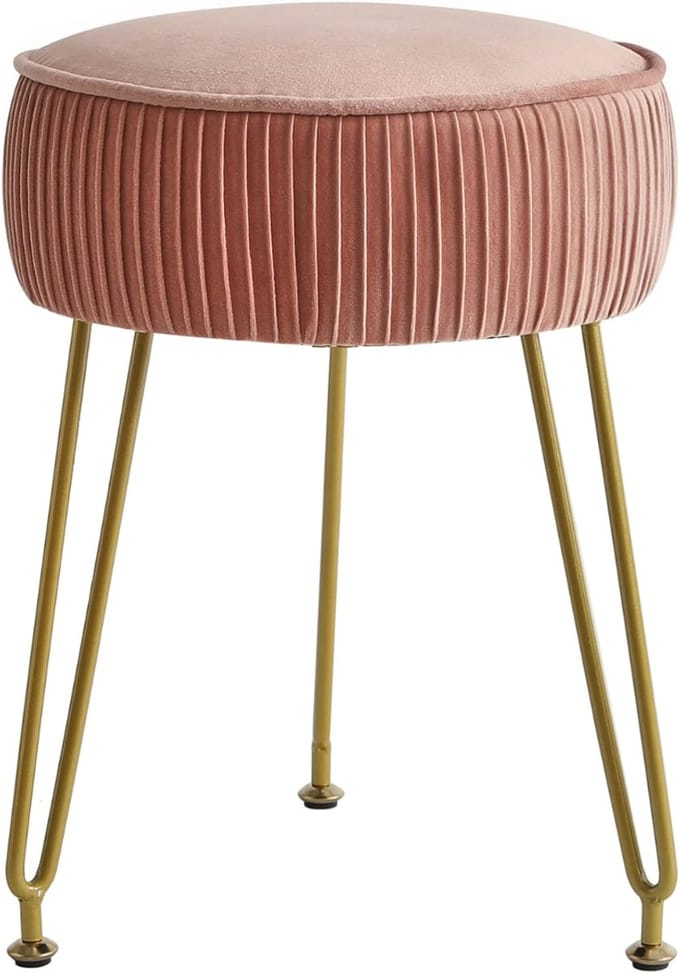 QIN® Kaptafel Stoel - Stoel - Kruk - Roze - 30cm x 30cm x 46cm