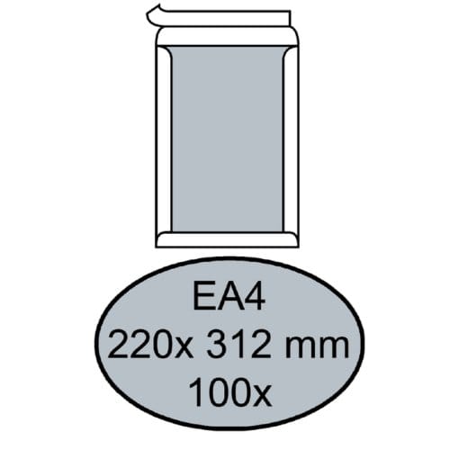 Envelop Quantore bordrug EA4 220x312mm zelfklevend wit 100 stuks