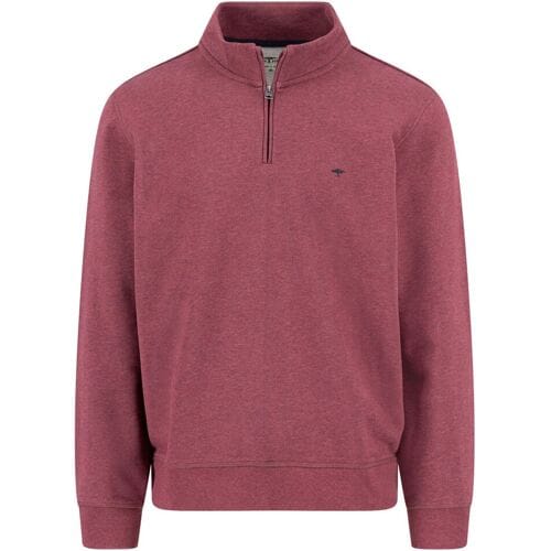 Fynch-Hatton Trui Uni Color Sweat Troyer Zip Deep Merlot / male