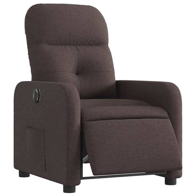 vidaXL - Fauteuil - verstelbaar - elektrisch - stof - donkerbruin