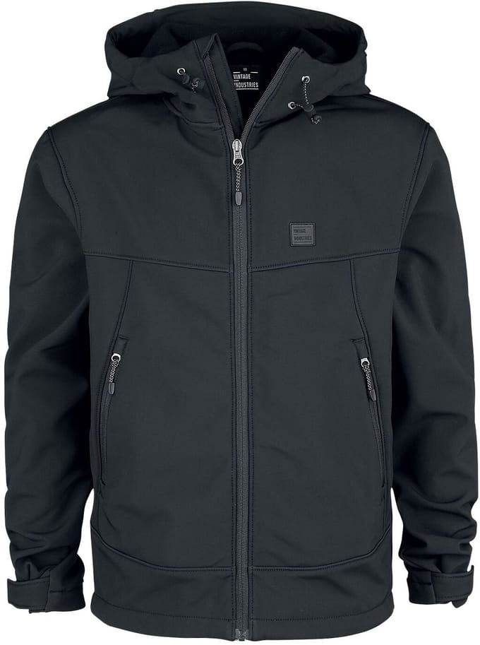 Vintage Industries Tussenseizoensjas - Alford Softshell - S tot XXL - voor Mannen - zwart