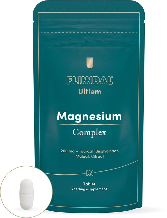 Ultiem Magnesium Complex - Hoog gedoseerd Magnesium supplement – 200 mg Magnesium per tablet - 30 tabletten