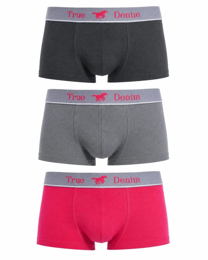 Mustang - 3 pack - Boxershorts - Zwart/Grijs/Rood - M