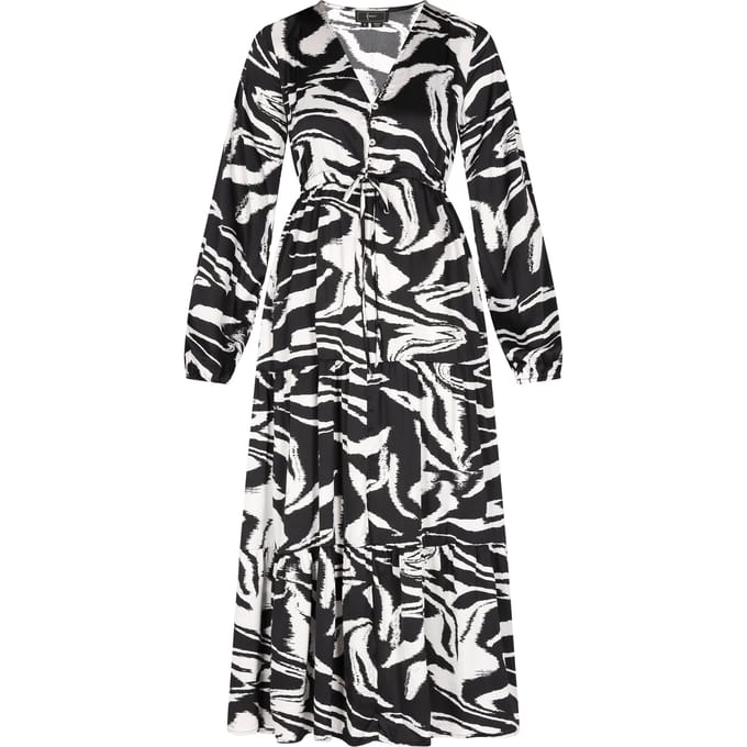 Faina Jurk Dames zwart en wit