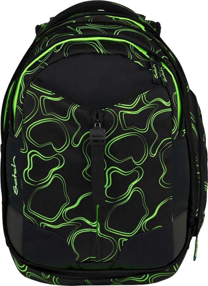 satch schoolrugzak met laptopvak Match Green Supreme zwart